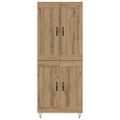 vidaXL Highboard Remeselný dub 69,5 x 34 x 180 cm Kompozitné drevo