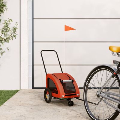 vidaXL Cyklovozík pre zvieratá, oranžovo sivý, oxfordská látka, železo