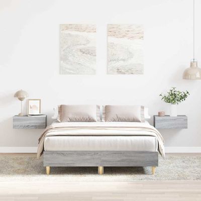 vidaXL Posteľný rám bez matraca sivý dub sonoma 140x190 cm