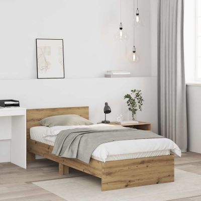 vidaXL Rám postele s čelom Dub artisan Kompozitné drevo