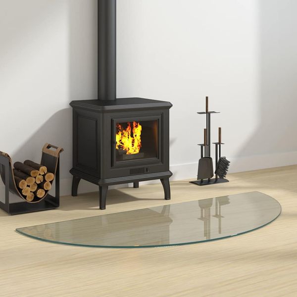 vidaXL Krbová sklenená doska polkruhová 1200x500 mm