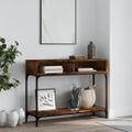 vidaXL Konzolový stolík dymový dub 100x30,5x75 cm kompozitné drevo