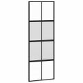 vidaXL Posuvné dvere s kovaním čierne 76x205 cm tvrdené sklo