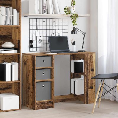 vidaXL Stôl so zásuvkou Staré drevo 100 x 40 x 75 cm Kompozitné drevo