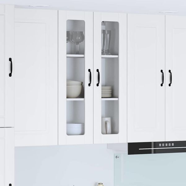 vidaXL Nástenný sklenený kabinet LUCCA Biela 60 x 31 x 100 cm