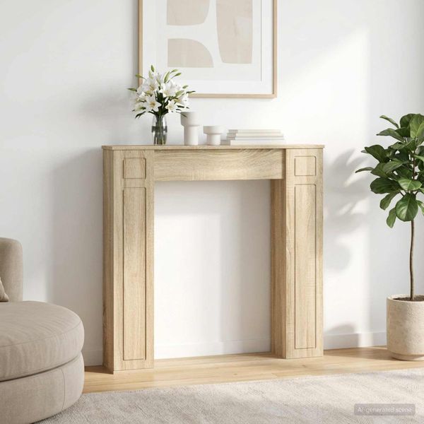 vidaXL Rám krbu Dub sonoma 100 x 20 x 100 cm Kompozitné drevo