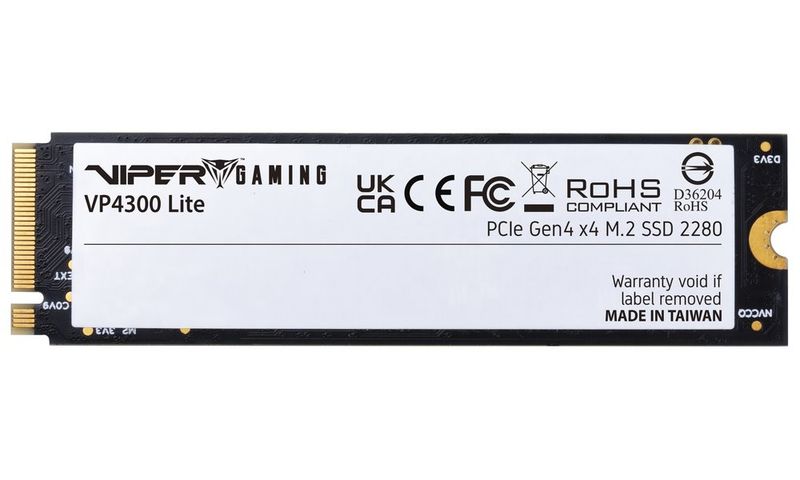 PATRIOT VP4300 Lite/1TB/SSD/M.2 NVMe/5R SSD disk, interný, 1TB, M.2 2280, PCIe Gen4 x4, NVMe 2.0, DRAMLESS