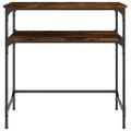 vidaXL Konzolový stolík dymový dub 75x35,5x75 cm kompozitné drevo