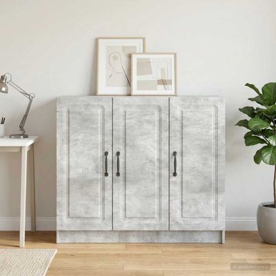 vidaXL Servírovacia skriňa Betónovo sivá 89 x 34,5 x 77 cm