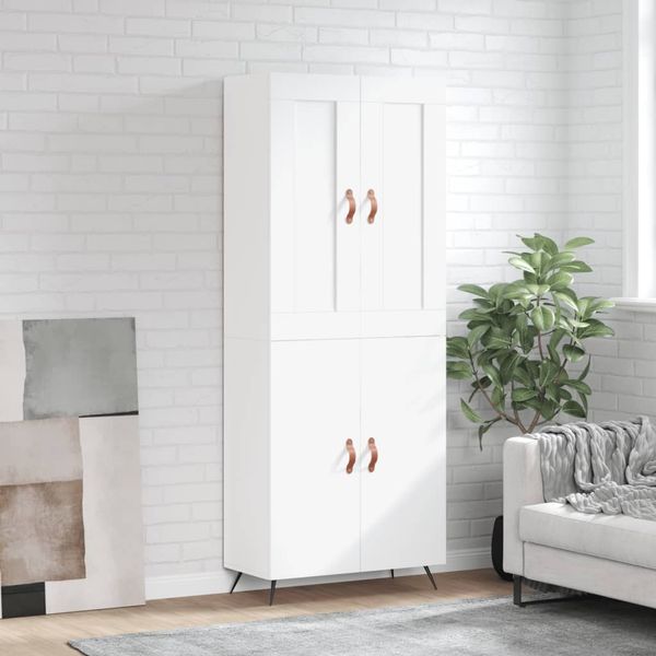 vidaXL Vysoká skrinka biela 69,5x34x180 cm spracované drevo