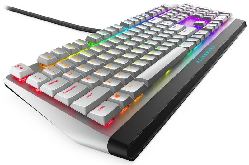 DELL klávesnice Alienware Low-profile RGB Mechanical Gaming Keyboard/  AW510K/ US/ Int./ mezinárodní/ Lunar Light Klávesnice, herní, drátová, mechanická, Cherry MX Red, RGB podsvícení, US mezinárodní, USB, bílá