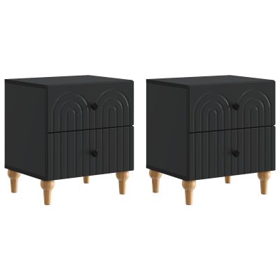 vidaXL Nočný stolík 2 pcs Čierna 43 x 34,5 x 48 cm Kompozitné drevo