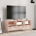 vidaXL TV skrinka ružová 101,5x39x43,5 cm oceľ valcovaná za studena