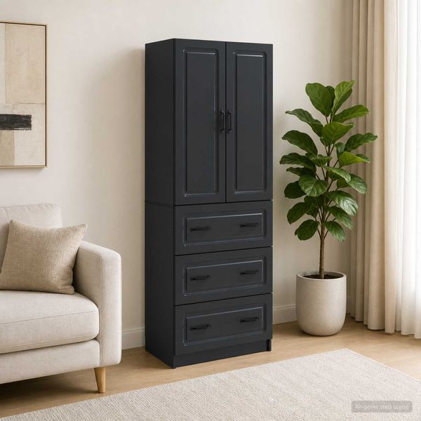 vidaXL Sada skríň 2 ks 66 x 34,5 x 87 cm Kompozitné drevo Čierna