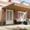 vidaXL Rám markízy Žltá a Šedá 500 × 300 cm Polyester s PU povrchom