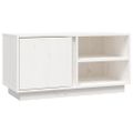 vidaXL TV skrinka biela 80x35x40,5 cm masívna borovica