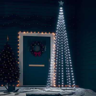 vidaXL Vianočný stromček, kužeľ 330 LED studené biele svetlo 100x300cm