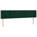 vidaXL Čelo postele s LED tmavozelené 163x16x78/88 cm zamat
