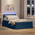 vidaXL LED úložná posteľ s matracom Modrá 120 x 200 cm Látka