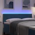 vidaXL LED hlavová doska s LED pásikmi Modrá 160 cm Zamat