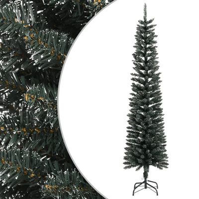 vidaXL Umelý úzky vianočný stromček so stojanom, zelený 240 cm, PVC