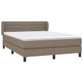 vidaXL Posteľný rám boxspring s matracom sivohned 140x200 cm látka