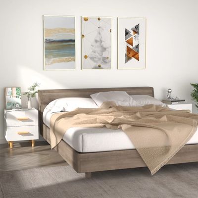 vidaXL Nočné stolíky 2 ks lesklé biele 40x35x47,5 cm