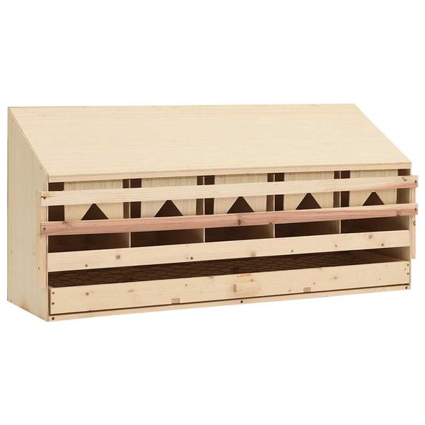vidaXL Hniezdo pre sliepky, 5 priehradiek 117x33x54cm borovicový masív