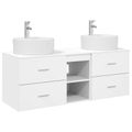 vidaXL Set kabinetov do kúpeľne 3 ks Biela 49,5 x 44,5 x 65 cm