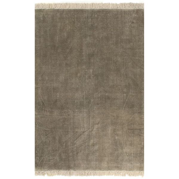 vidaXL Kilim Koberec z bavlny 120x180 cm sivo-hnedý