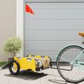vidaXL Príves na bicykel, žltý, oxfordská látka, železo