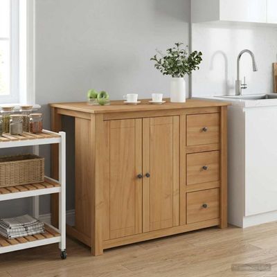 vidaXL Kuchynský vozík PANAMA 2 pcs Medový vosk 112 x 77 x 90 cm
