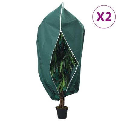 vidaXL Flísové kryty na rastliny so zipsom 2 ks 70 g/m² 1x1,55 m