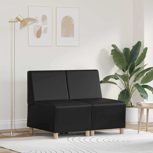 vidaXL Bezrúčková modulárna sofa jednotka 2 ks Čierna Umelá koža