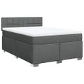 vidaXL Boxspring posteľ s matracom tmavosivá 140x200 cm látka