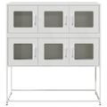vidaXL Komoda biela 100,5x39x107 cm oceľ valcovaná za studena