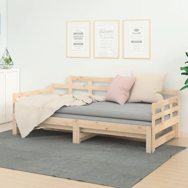 vidaXL Rozkladacia denná posteľ borovicový masív 2x(80x200) cm
