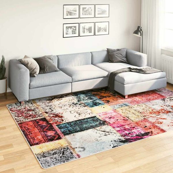 vidaXL Prateľný koberec patchwork 190x300 cm viacfarebný