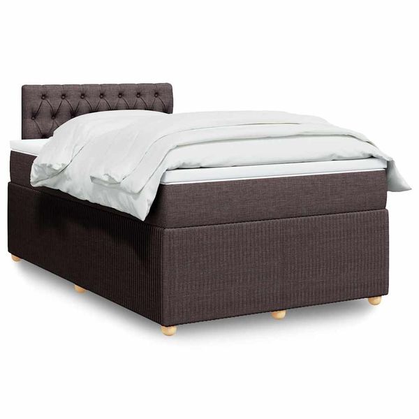 vidaXL Boxspring posteľ s matracom tmavohnedá 120x190 cm látka