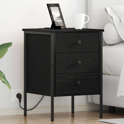 vidaXL Nočný stolík 2 pcs Čierny dub 42 x 41 x 61 cm Kompozitné drevo