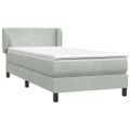 vidaXL Posteľný rám boxsping s matracom bledosivý 90x220 cm zamat