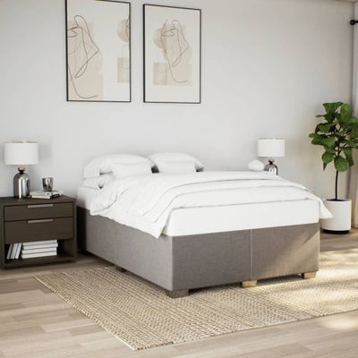 vidaXL Posteľ bez matraca sivohnedá 140x190 cm látka