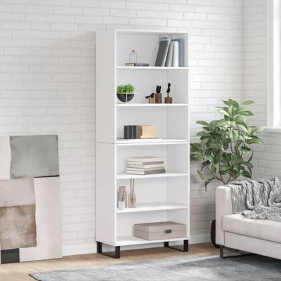 vidaXL Vysoká skrinka biela 69,5x32,5x180 cm kompozitné drevo