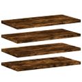 vidaXL Nástenné police 4 ks dymový dub 40x20x1,5 cm kompozitné drevo