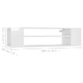 vidaXL Závesná TV skrinka, lesklá biela 100x30x26,5cm kompozitné drevo