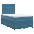 vidaXL Posteľ boxspring s matracom Modrá 120 x 200 cm Zamat