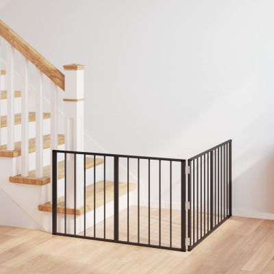 vidaXL Psia brána 2 pcs Čierny 100 x 60 cm Pozinkovaná oceľ