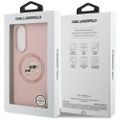 Obal Karl Lagerfeld pre Samsung Galaxy S25 Edge MAGNETICKÝ SILIKÓNOVÝ DVOJITÝ HEAD ružový
