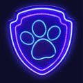 Závesná neonová LED svietiaca tabuľa Paw Patrol na plexiskle - Paw OW-130246