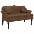 vidaXL Lavica s vankúšmi hnedá 120,5x65x75 cm umelá semišová koža